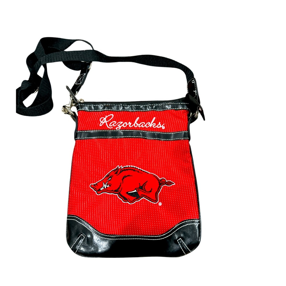 Arkansas Razorbacks Crossbody Purse/Bag Red and‎ Black